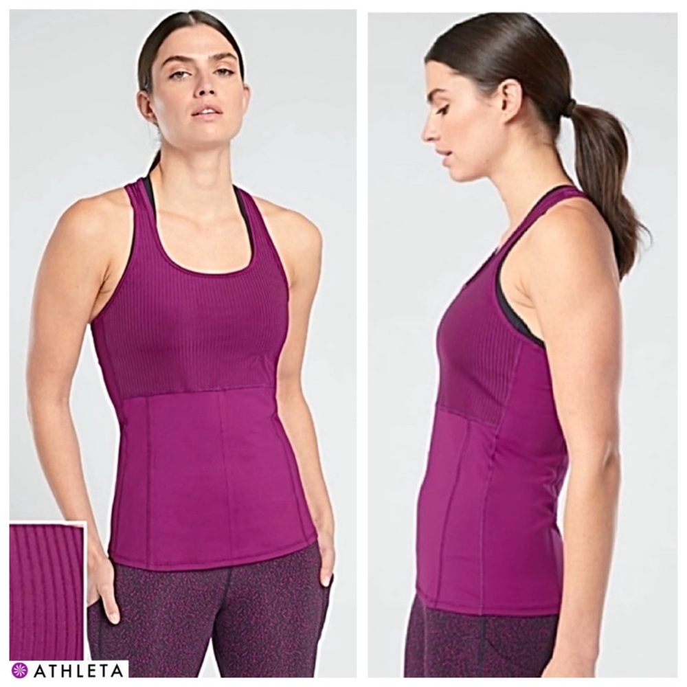 ‼️SALE-AS LISTED-NWT’S-$60 ATHLETA Vitality Ribbed Tank Breathable Tank Top